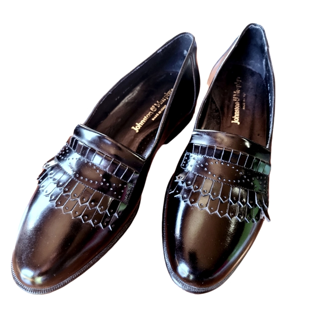Johnston & Murphy Kiltie Black Patent Tuxedo Loafer Mens Size 7.5